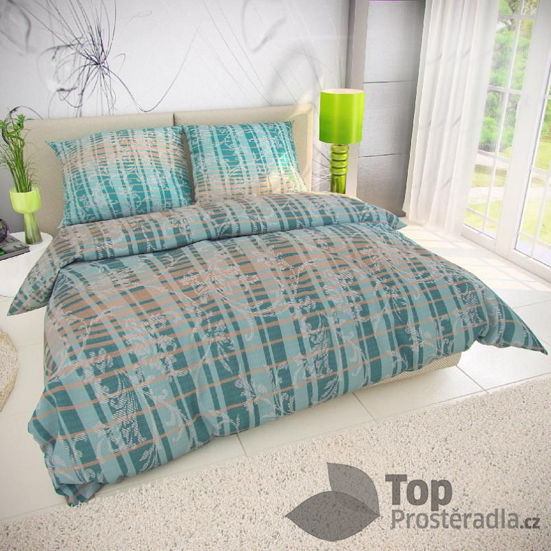 TOP Luxusní krepové povlečení 140x200+70x90 TAPISERIE tyrkysová