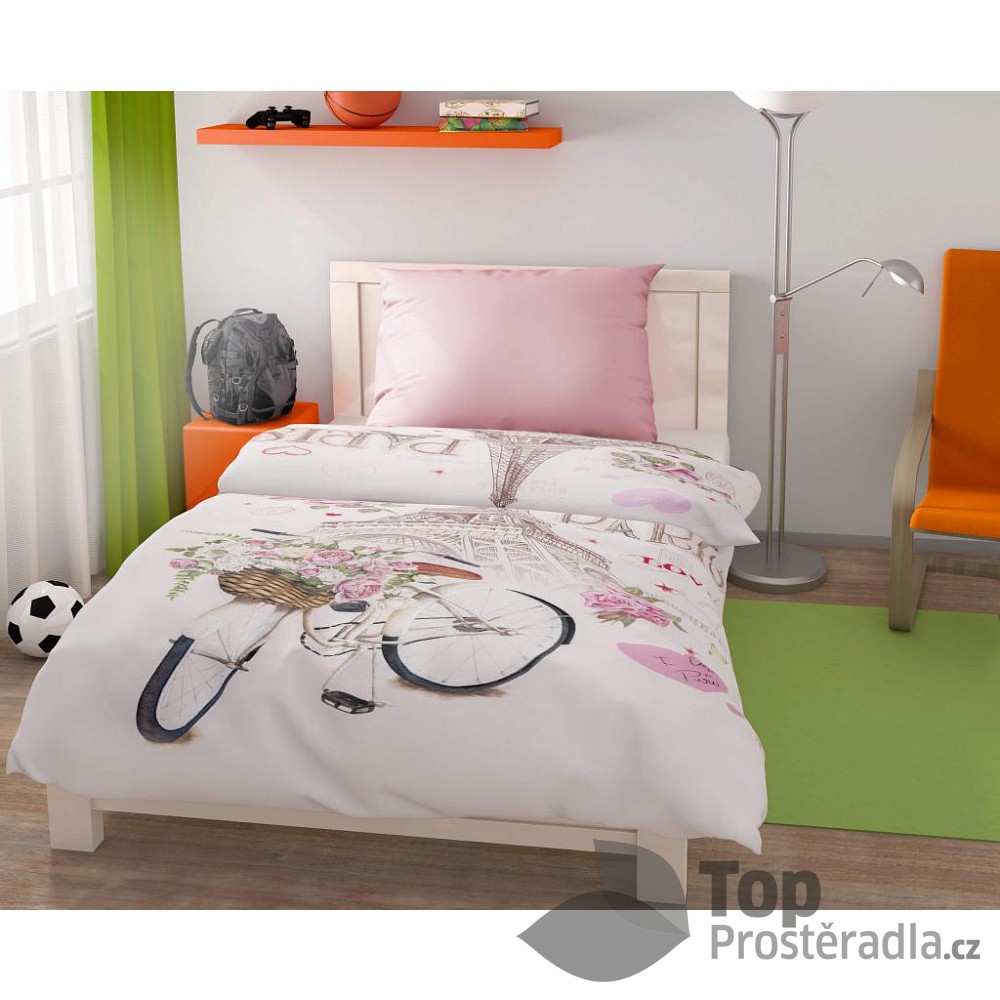 TOP Ložní povlečení pro mladé 140x200+70x90 Paris Love