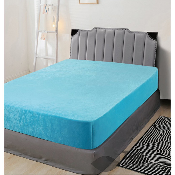 Mikroplyšové prostěradlo 90x200 Elegance – Azurová