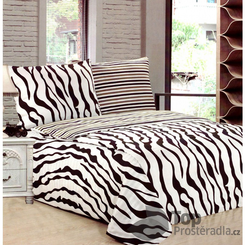 TP Francouzské povlečení 220x200 70x90 Zebra Bavlna