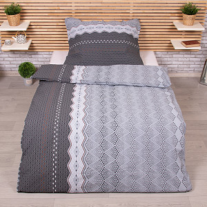 Krepové povlečení Deluxe 140x200+70x90 Ekinoks šedá