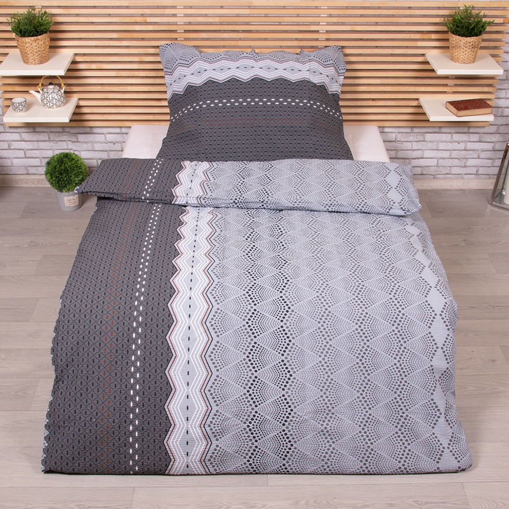 TP Krepové povlečení Deluxe 140x200+70x90 - Ekinoks šedá