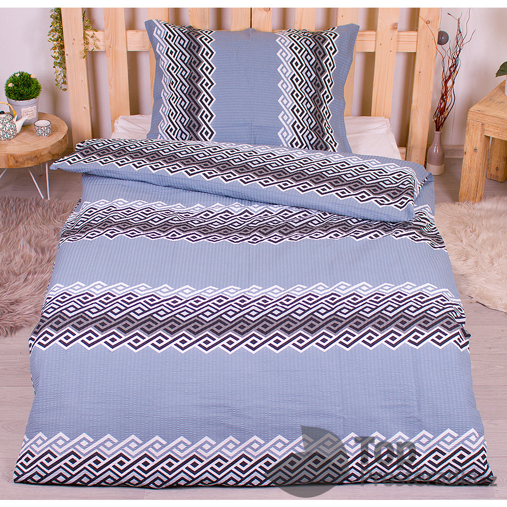 TOP Krepové povlečení Deluxe 140x200+70x90 - Blue crossing
