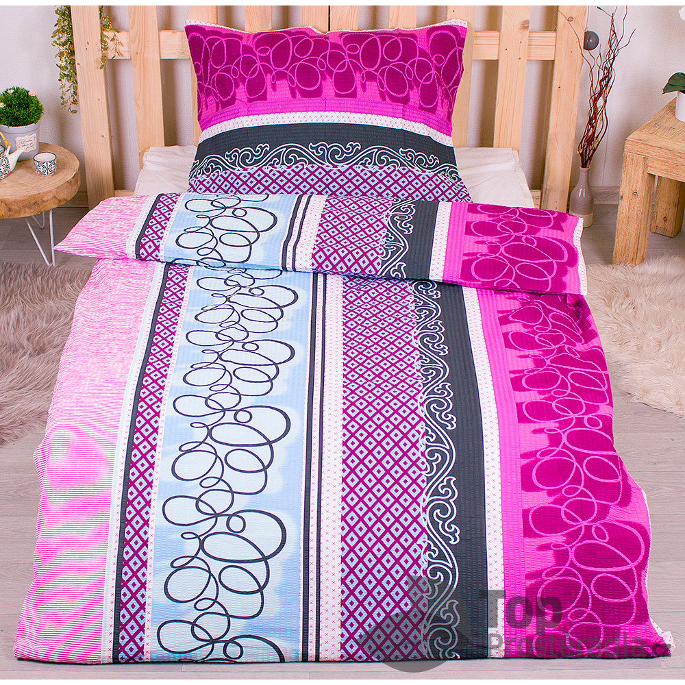 TOP Krepové povlečení Deluxe 140x200+70x90 - Purple spin