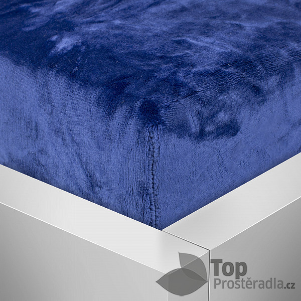 Mikroplyšové prostěradlo 220x200 Elegance – Tmavě modrá