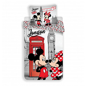 Bavlněné povlečení 140x200+60x80 Mickey & Minnie in London Telephone II