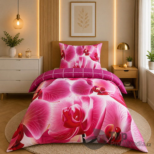 3D povlečení 140x200+70x90 Orchidej