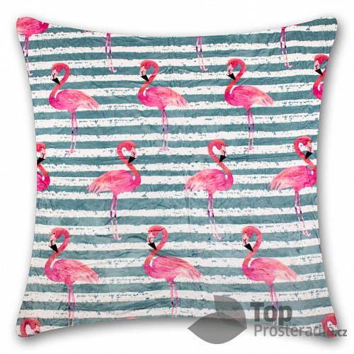Povlak na polštářek mikroflanel 40x40 Pictures - Flamingo