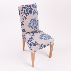 Univerzální elastický potah na židli s potiskem - Květinové ornamenty