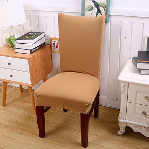 Univerzální elastický potah na židli jednobarevný - Světle hnědá