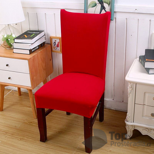 Univerzální elastický potah na židli jednobarevný - Červená