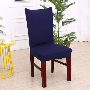 Univerzální elastický potah na židli jednobarevný - Tmavě modrá