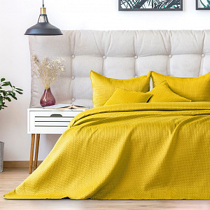 Dekorační přehoz na postel CARMEN 240x260 - Medově žlutý