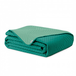 Dekorační přehoz na postel SOFTA 240x260 - Tmavě zelená/světle zelená