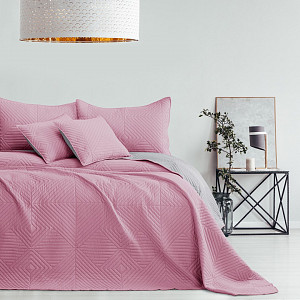 Dekorační přehoz na postel SOFTA 240x260 - Růžovo-stříbrný