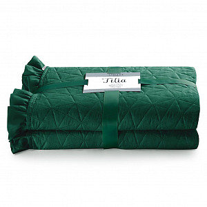 Dekorační přehoz na postel TILIA 240x260 - Lahvově zelený