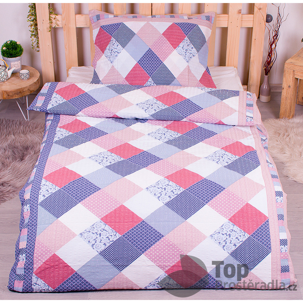 Krepové povlečení DELUXE 140x200+70x90 - Patchwork