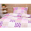 Krepové povlečení DELUXE 140x200+70x90 Patchwork růžový