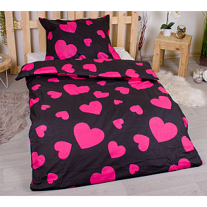 Povlečení DeLuxe 140x200+70x90 Srdce