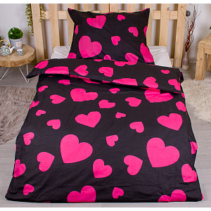 Povlečení DeLuxe 140x200+70x90 Srdce