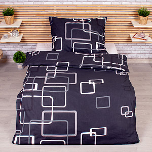 Povlečení DeLuxe 140x200+70x90 Černobílé kostky