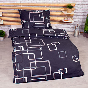 Povlečení DeLuxe 140x200+70x90 Černobílé kostky
