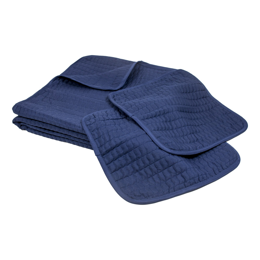 TP Přehoz na postel s povlaky na polštářky 220x240 + 2x 40x40 Tmavě modrá