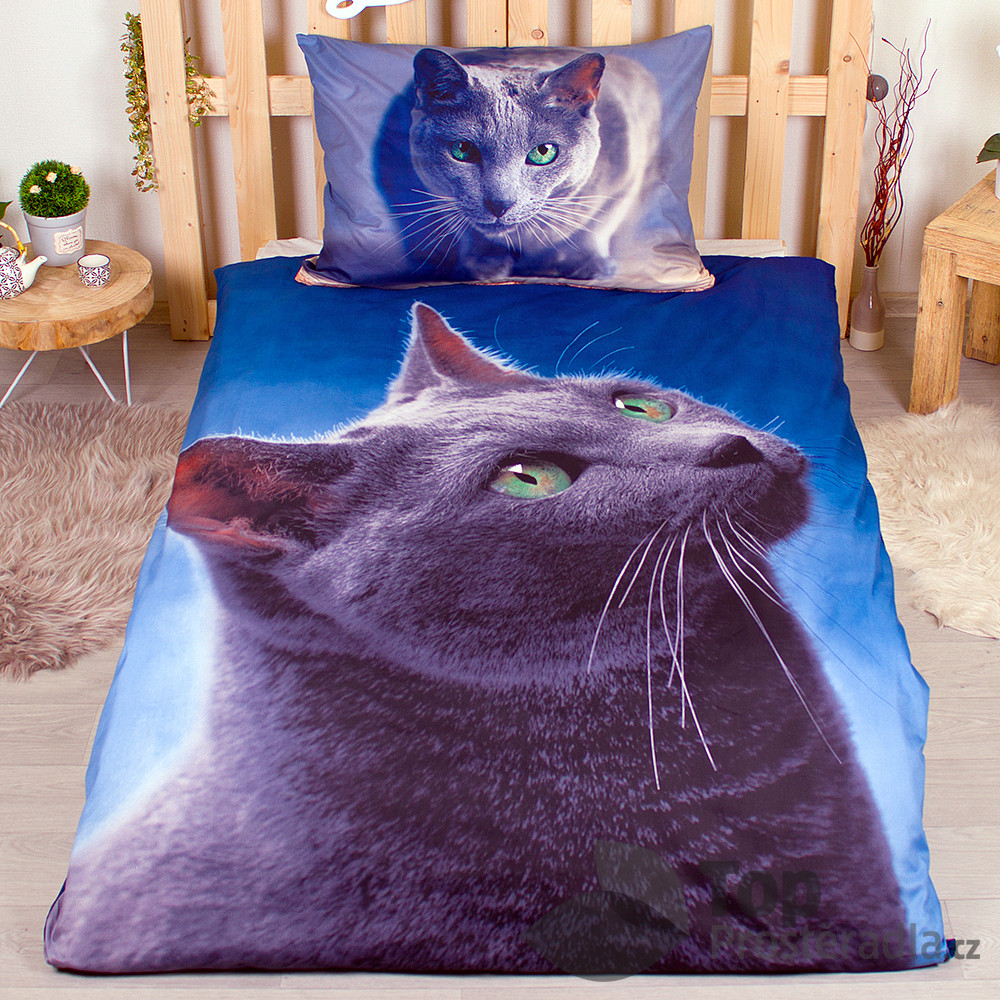 TP 3D povlečení 140x200 + 70x90 - Dark cat