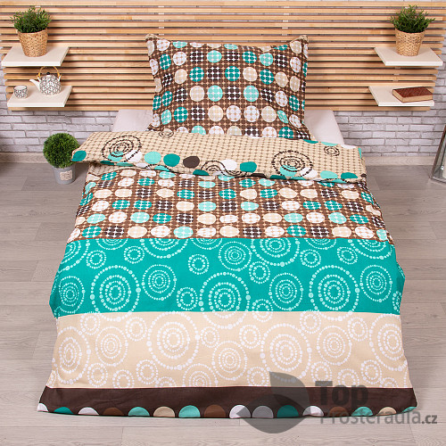 Polybavlněné povlečení DeLuxe  140x200+70x90 Circles