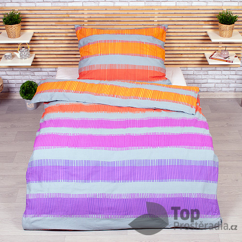 Polybavlněné povlečení DeLuxe 140x200+70x90 Elle fialová