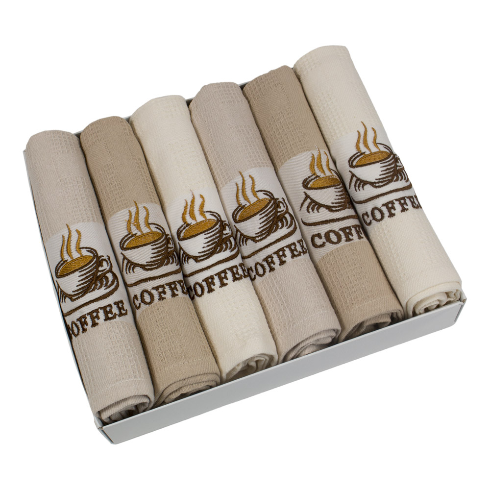 TP Coffee dárkový set - vaflové utěrky 6ks