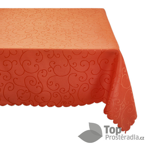 Ubrus s jemným vzorem 90x90 s ornamenty - Oranžová