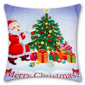 Povlak na polštářek s vánočním motivem 45x45 Stromek s dárky