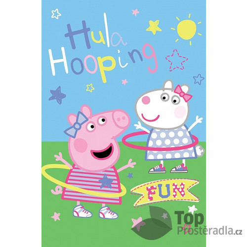 Fleecová deka 100x150 Peppa Pig - Hula Hooping