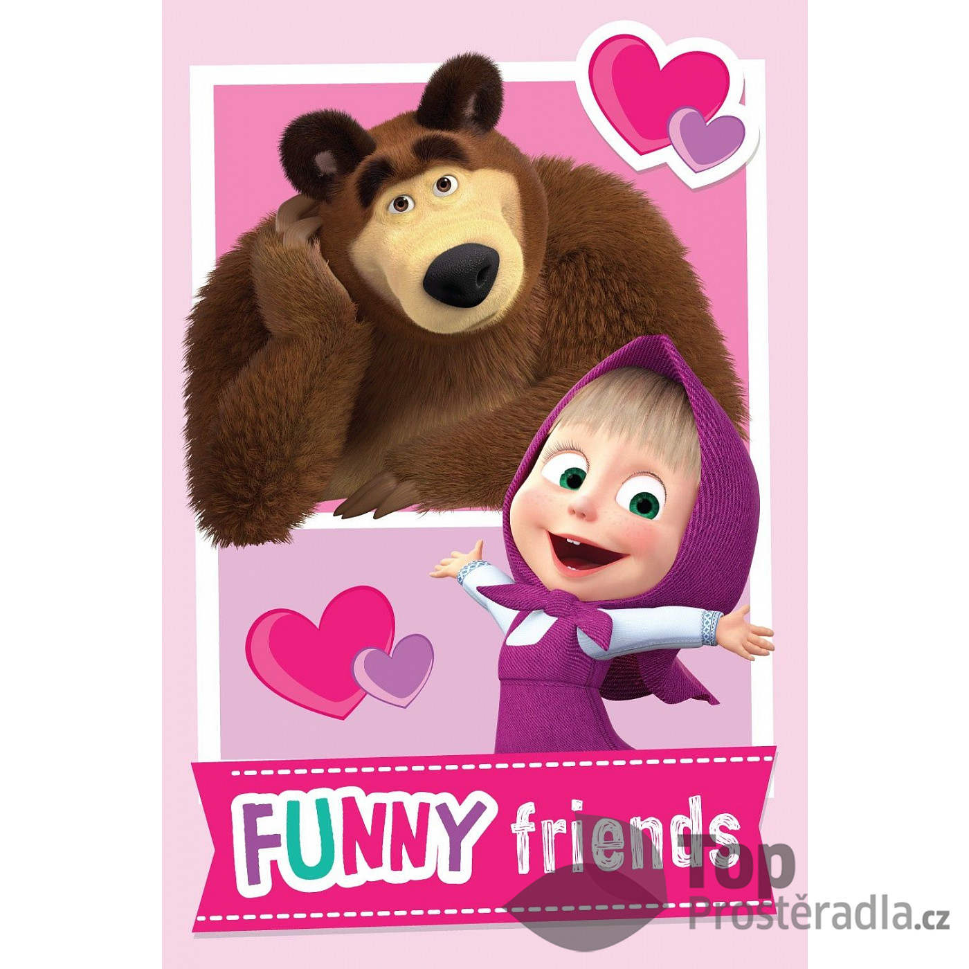 TP Fleecová deka 100x150 - Máša a Medvěd Friends