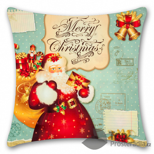 Povlak na polštářek s vánočním motivem 45x45 Dopis pro Santu