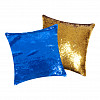 Set povlak na polštářek s flitry 40x40 Modrá/Zlatá + polštář