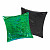 Set povlak na polštářek s flitry 40x40 Zelená/Černá + polštář