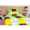 Polybavlněné povlečení DeLuxe 140x200+70x90 Limetkové šachy