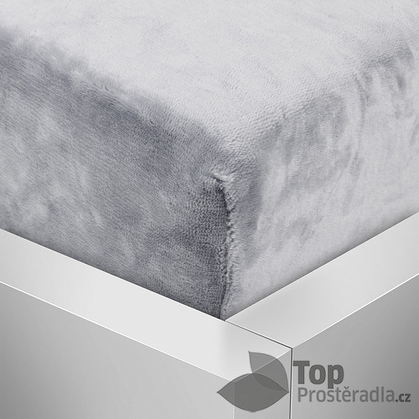 Mikroplyšové prostěradlo 90x200 Elegance – Světle šedá