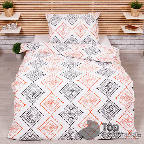 Krepové povlečení 140x200+70x90 Kosočtverce