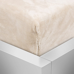 Mikroflanel prostěradlo 180x200 Elegance - Světle béžová