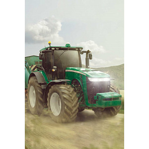 Fleecová deka 100x150 - Traktor green