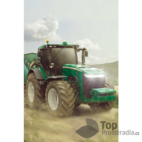 Fleecová deka 100x150 - Traktor green