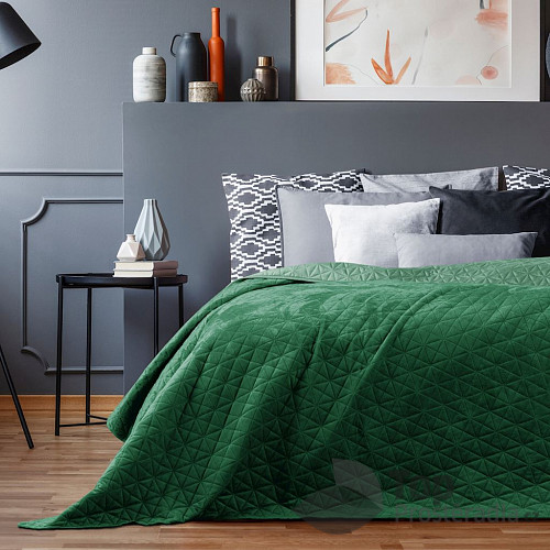 Dekorační přehoz na postel LAILA 240x260 - Zelený