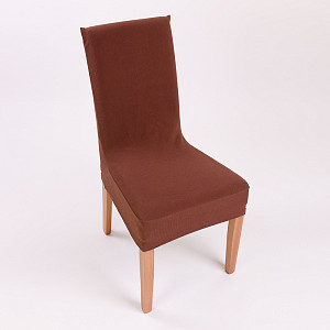 Univerzální potah na židli jednobarevný - Hnědá 2ks