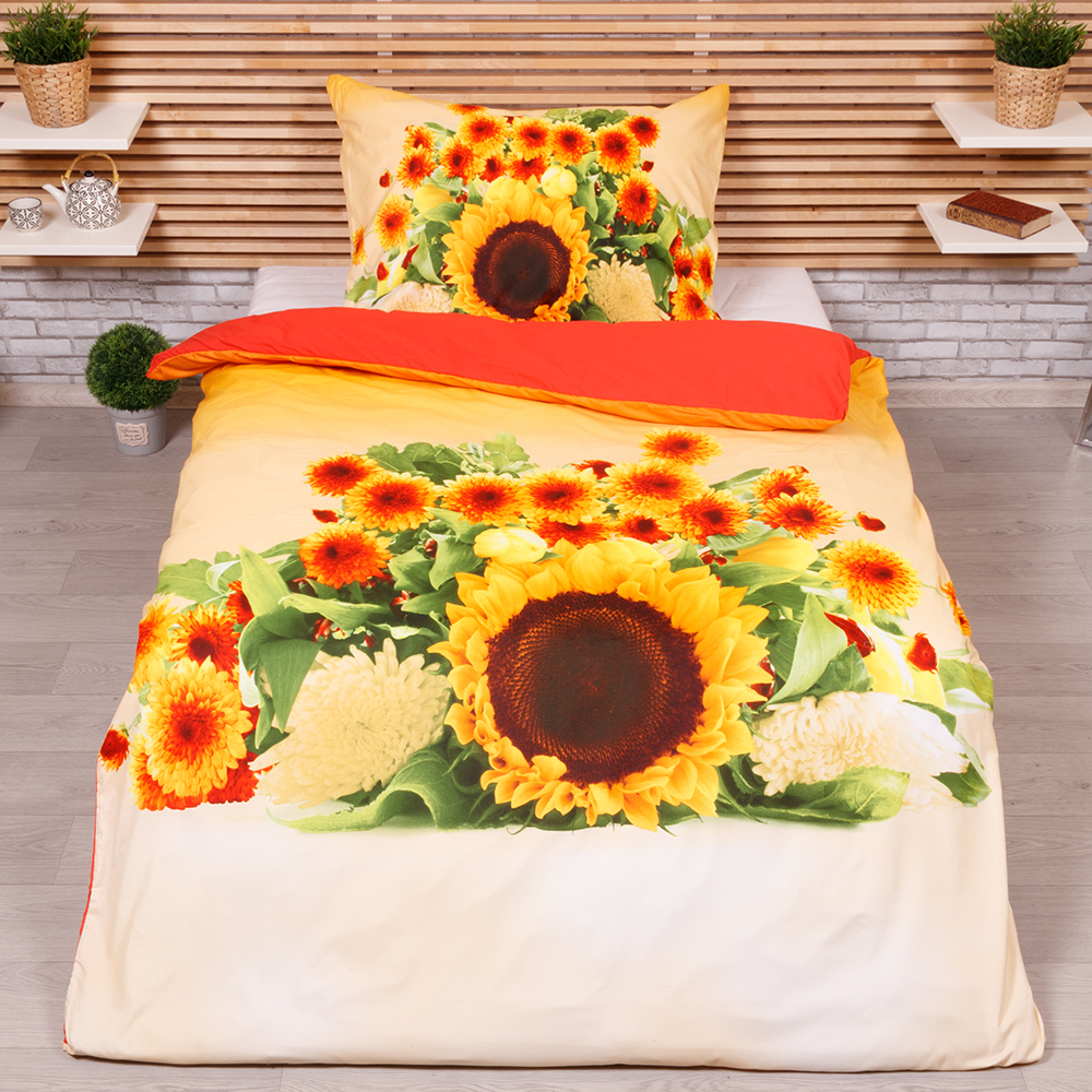 TP 3D povlečení 140x200+70x90 - Svazek slunečnic
