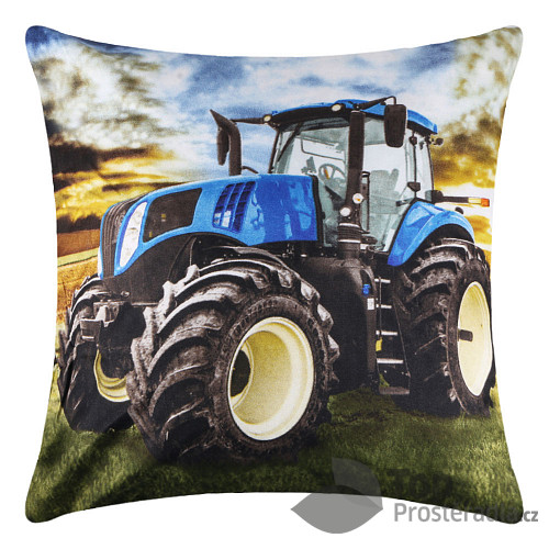 3D povlak 45x45 - Traktor modrý