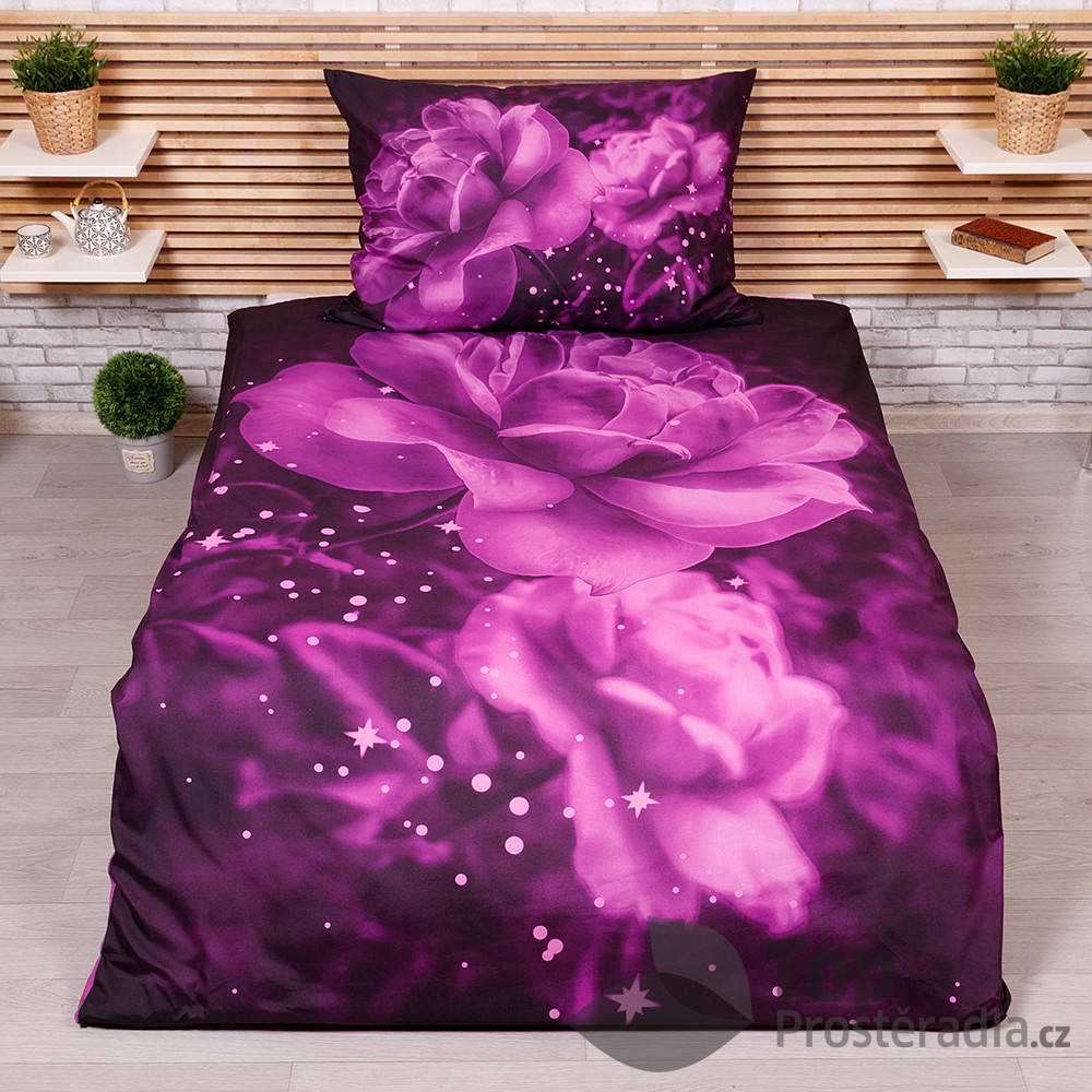 TP 3D povlečení 140x200+70x90 - Purple rose