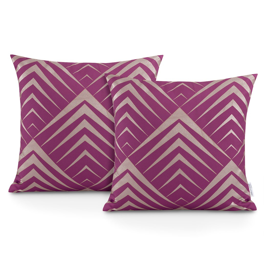 TP Sada povlaků na polštáře OXFORD PIRAMIDES 45x45 2 ks - Fialová